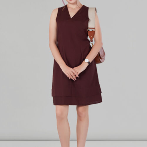 Chai Coffee V-Neck Formal Dress