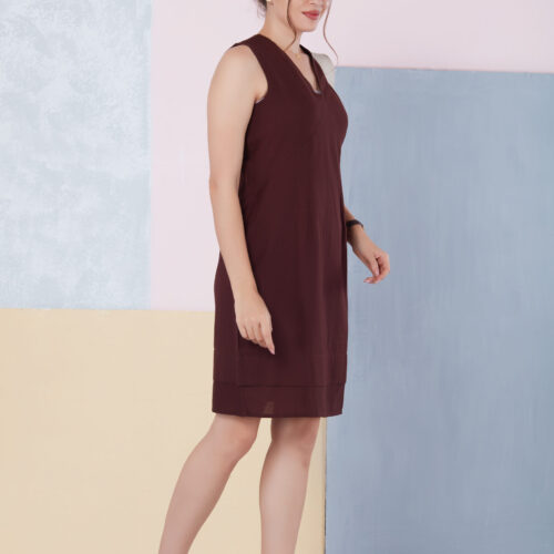 Chai Coffee V-Neck Formal Dress