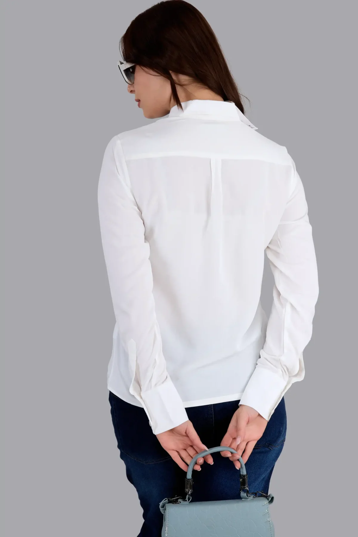 IMG_1811 Back view of white formal shirt – classic office wear for women